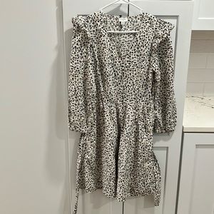 J. Crew Women’s Cheetah Leopard Print Shirt 100% Cotton Long Sleeve Mini Dress